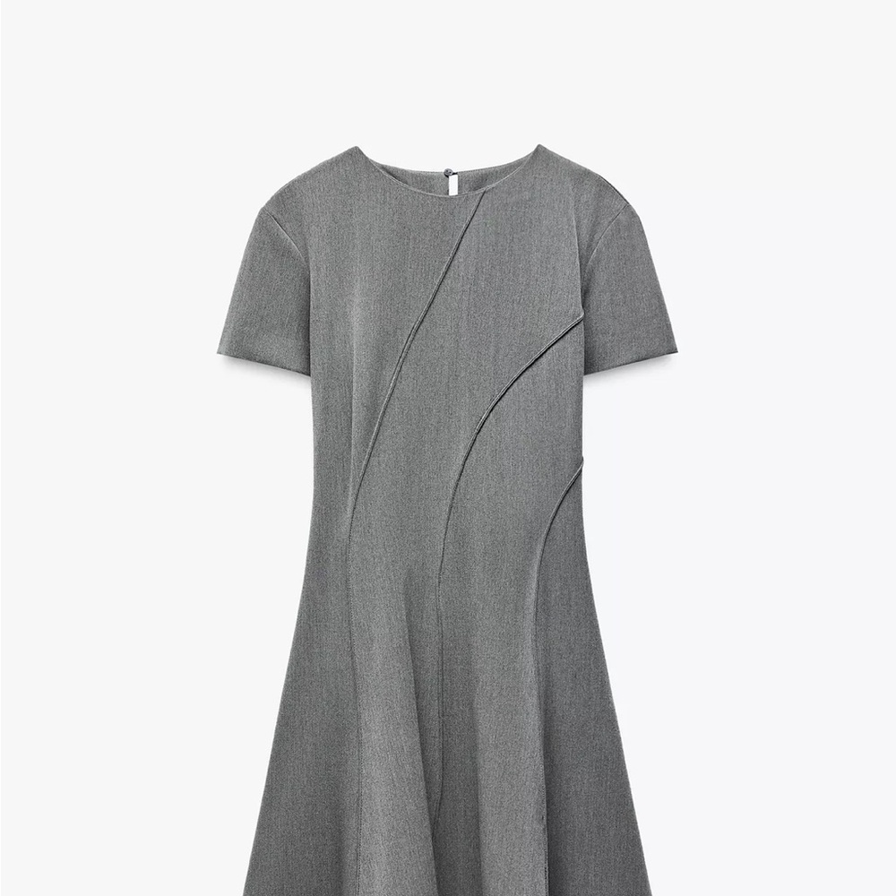 NWT Zara Gray Textured Mini Dress